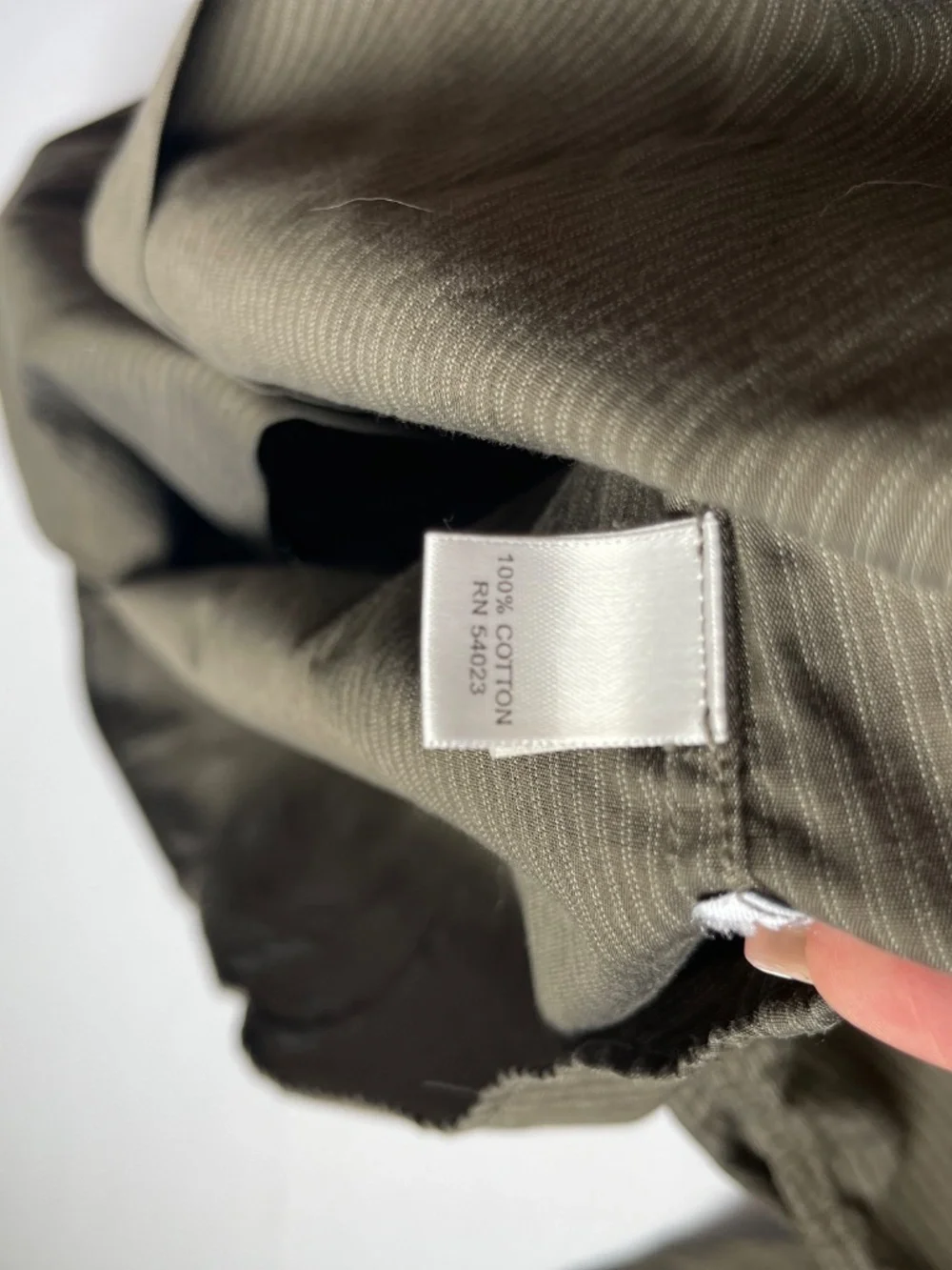 Banana Republic Men XL 17 17.5 Fitted Shirt Olive Green Woven In Italy Cotton